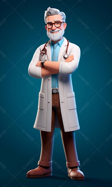 Modelo de personagem 3d de um médico