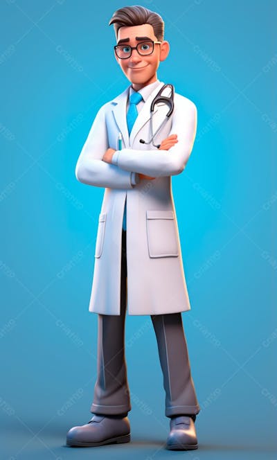 Modelo De Personagem 3D De Um Médico (106)