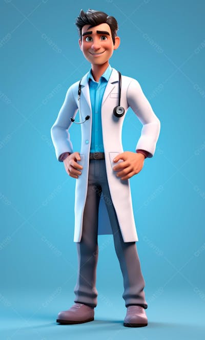 Modelo De Personagem 3D De Um Médico (108)