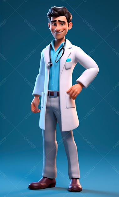 Modelo de personagem 3d de um médico