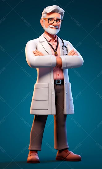 Modelo de personagem 3d de um médico