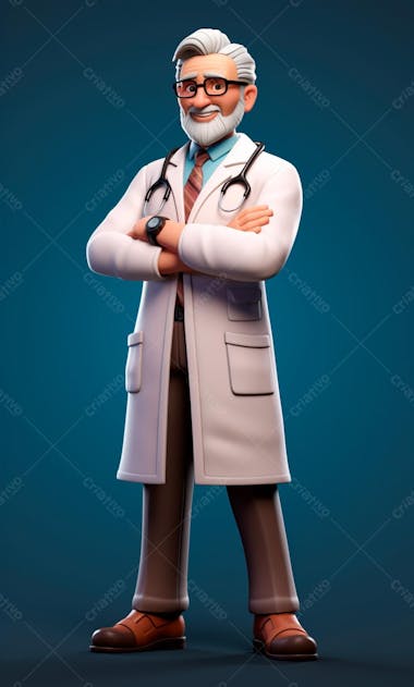 Modelo de personagem 3d de um médico