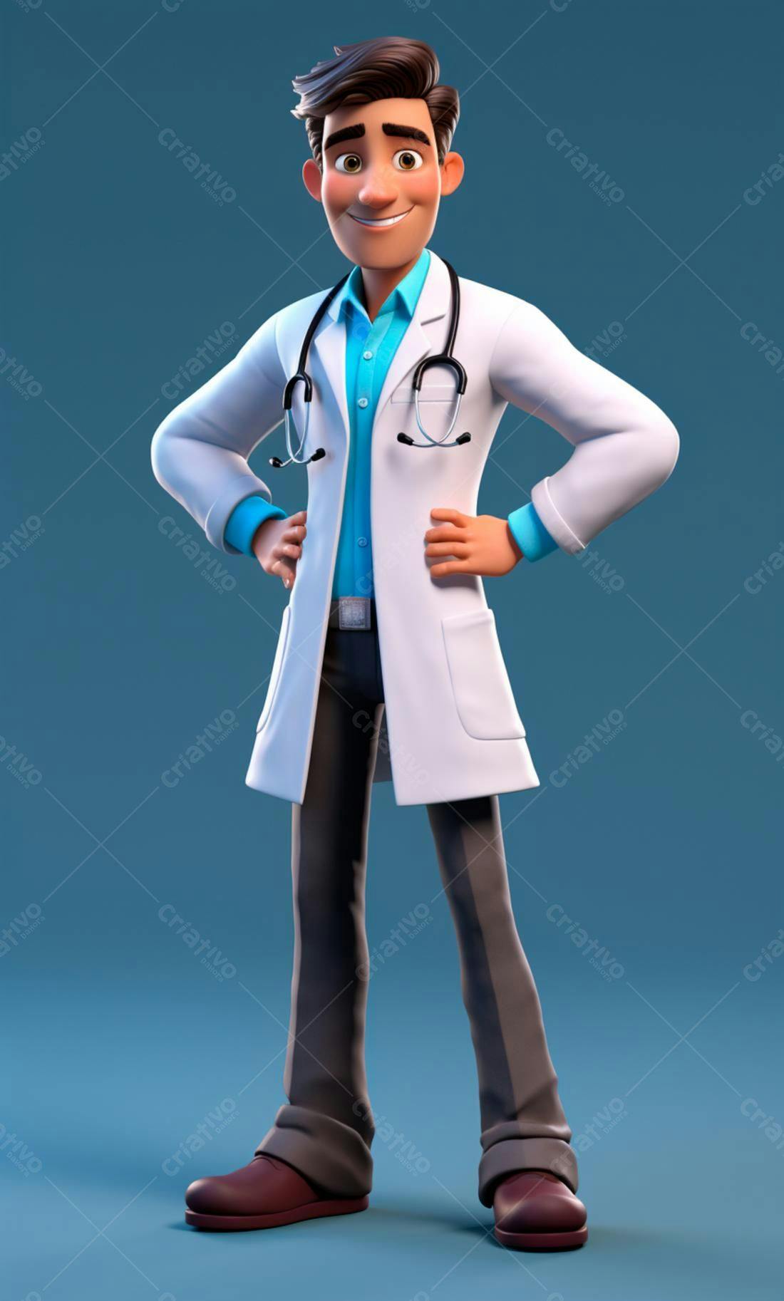 Médico desenho animado sorrindo