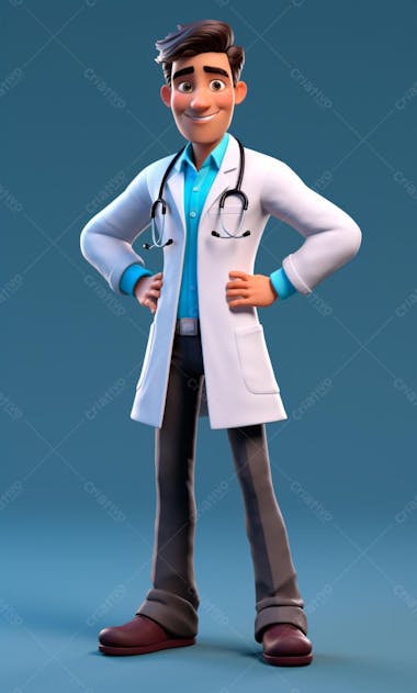 Modelo de personagem 3d de um médico