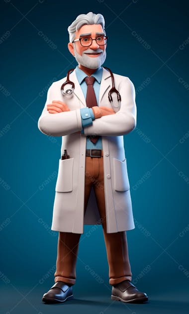 Modelo de personagem 3d de um médico