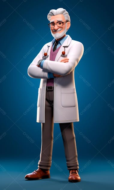 Modelo de personagem 3d de um médico