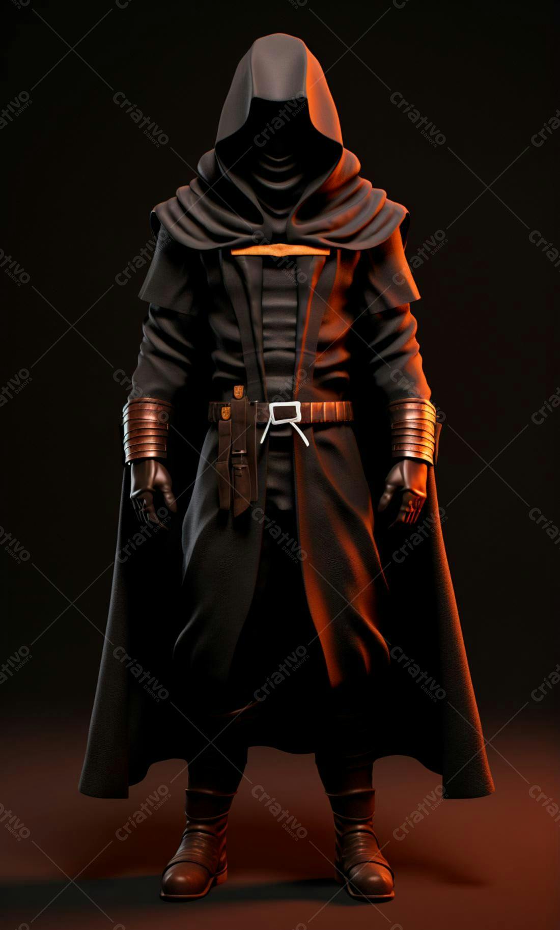 Personagem misterioso em capa negra