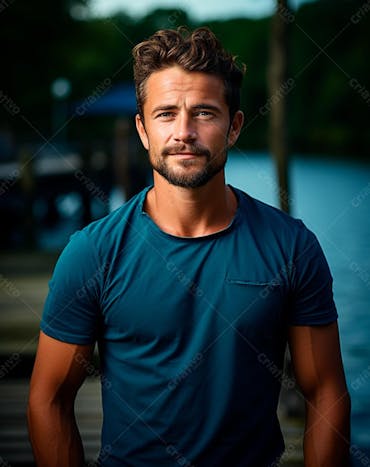 Homem Charmoso Com Camiseta Para Novembro Azul (21)