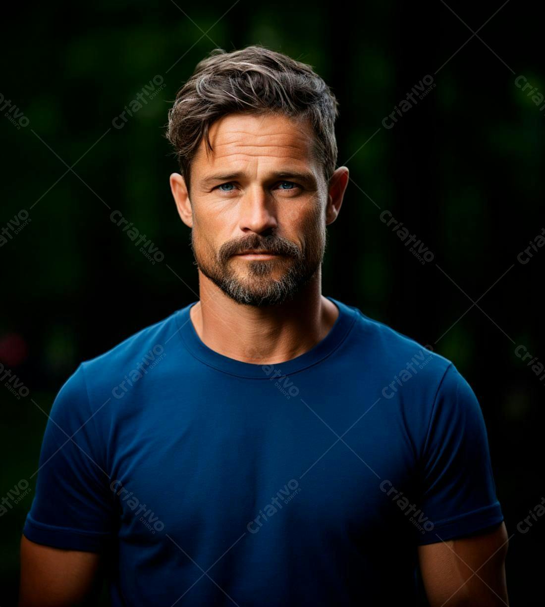 Homem de meia idade com barba e olhos azuis