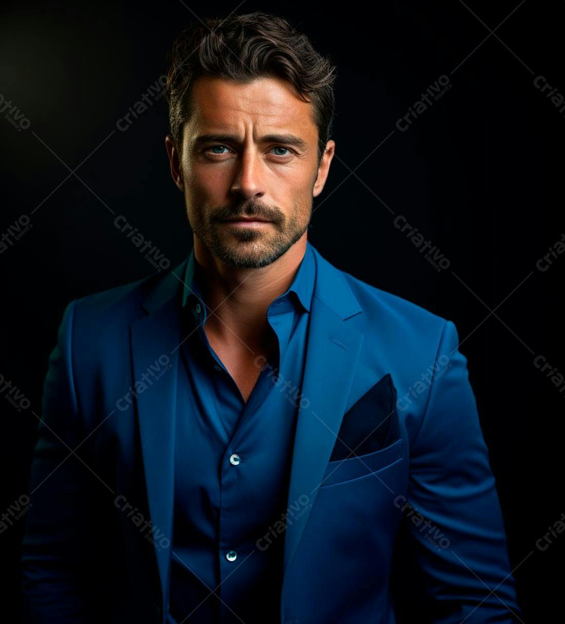 Homem de negócios em terno azul escuro