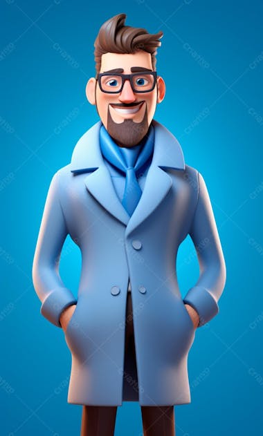 Personagem 3d para composição novembro azul