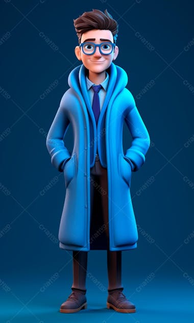 Personagem 3d para composição novembro azul