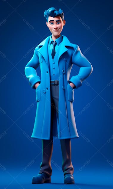 Personagem 3d para composição novembro azul