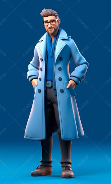 Personagem 3d para composição novembro azul