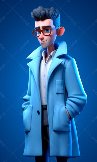 Personagem 3d para composição novembro azul