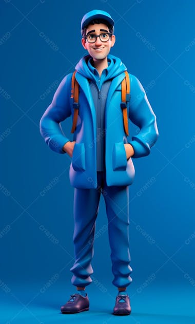 Personagem 3d para composição novembro azul