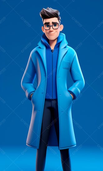 Personagem 3d para composição novembro azul