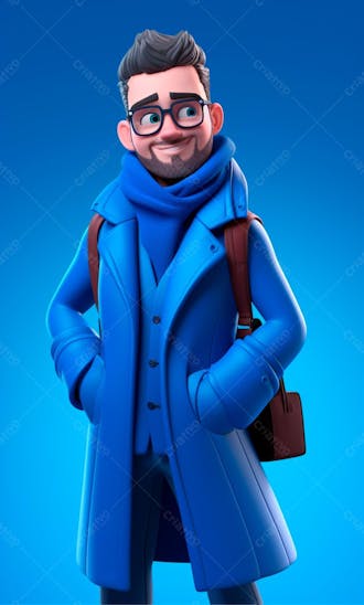 Personagem 3d para composição novembro azul