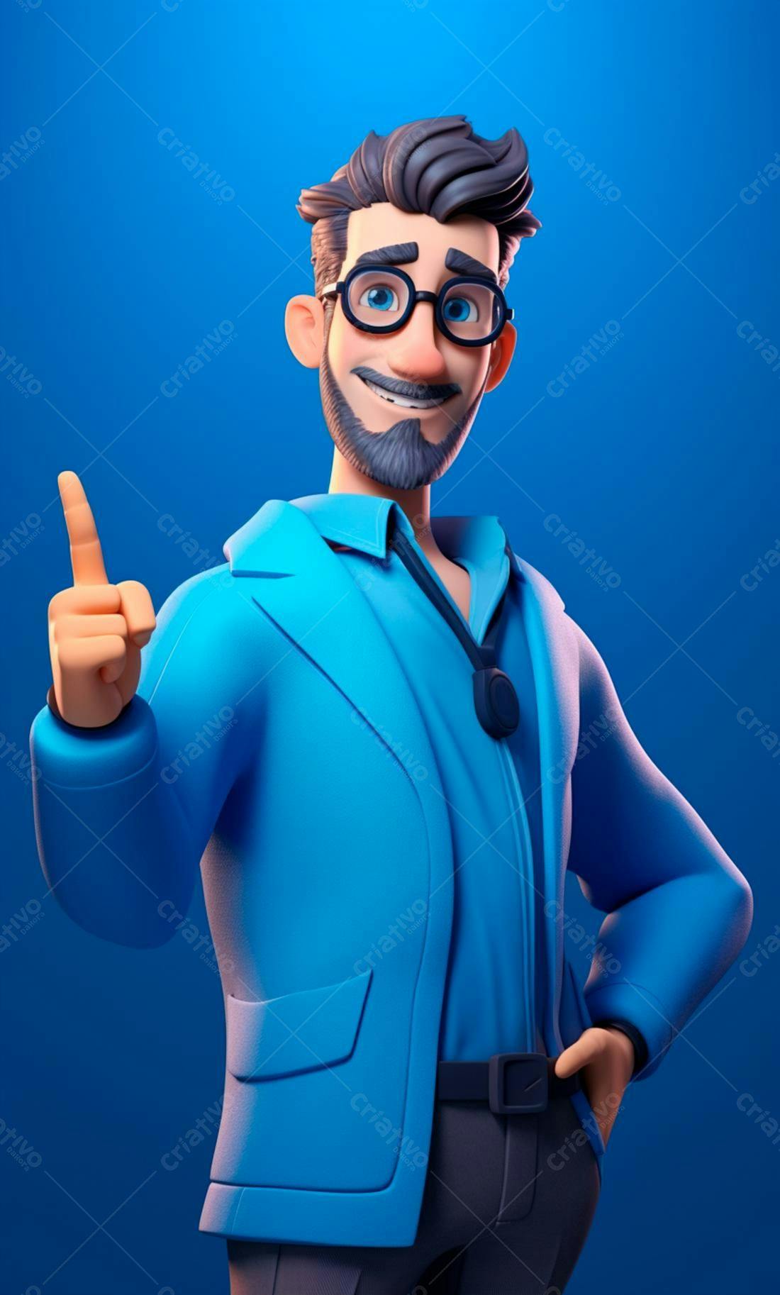 Homem de negócios animado apontando