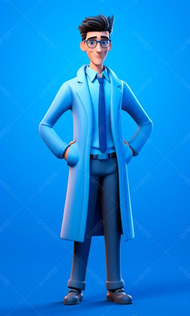 Personagem 3d para composição novembro azul