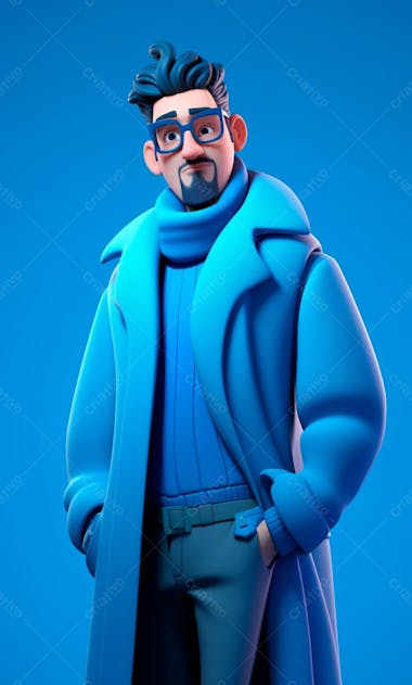 Personagem 3d para composição novembro azul