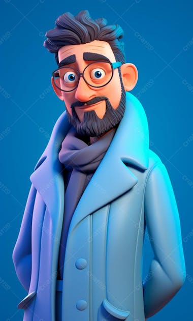 Personagem 3d para composição novembro azul