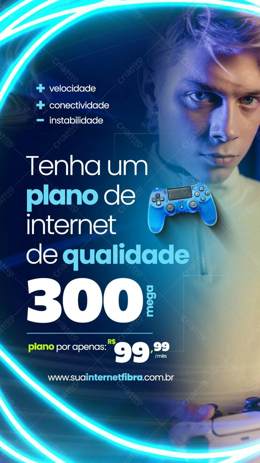Flyer para Promoção de Internet 300 Mega PSD Editável