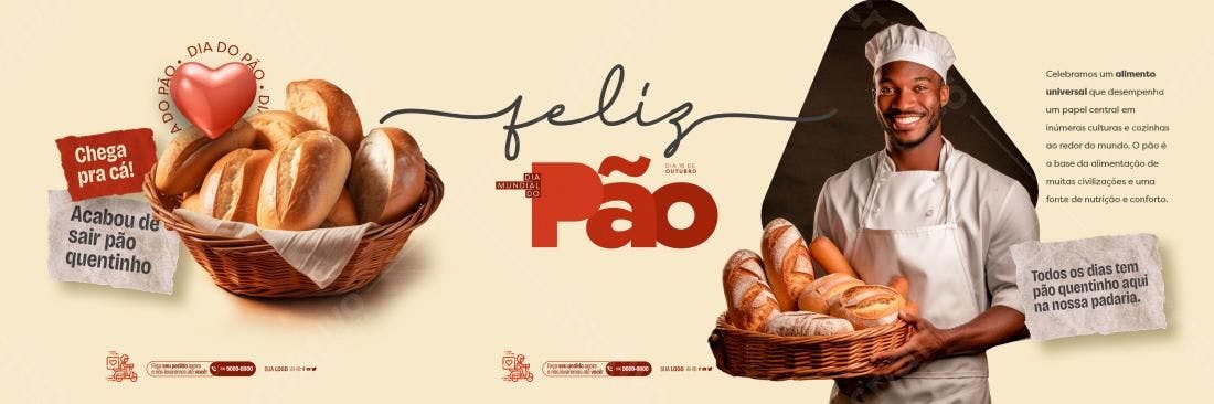 Banner Dia Mundial do Pão PSD Editável
