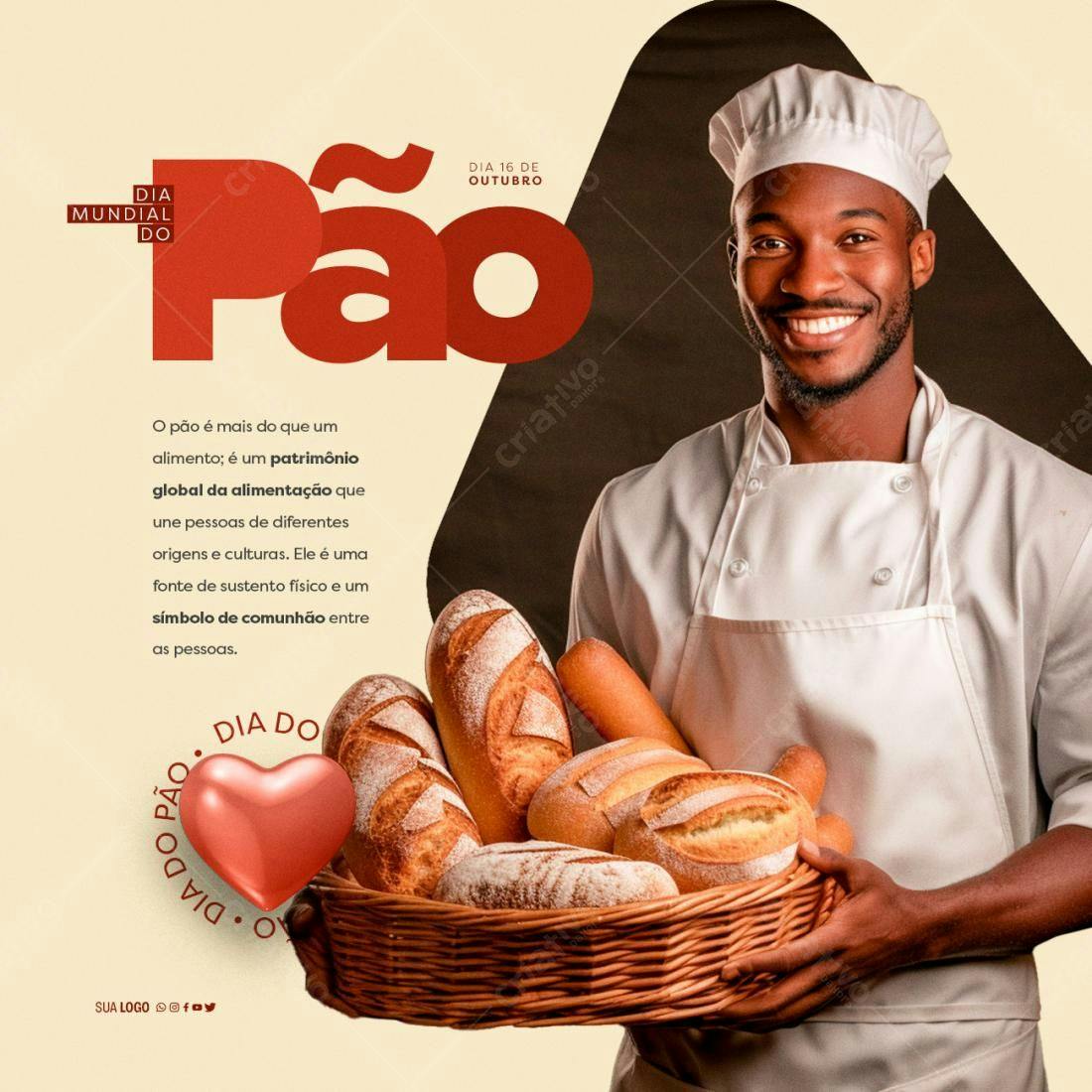 Flyer Dia Mundial do Pão PSD Editável