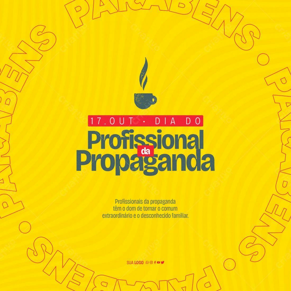 Flyer Dia do Profissional de Propaganda PSD Editável