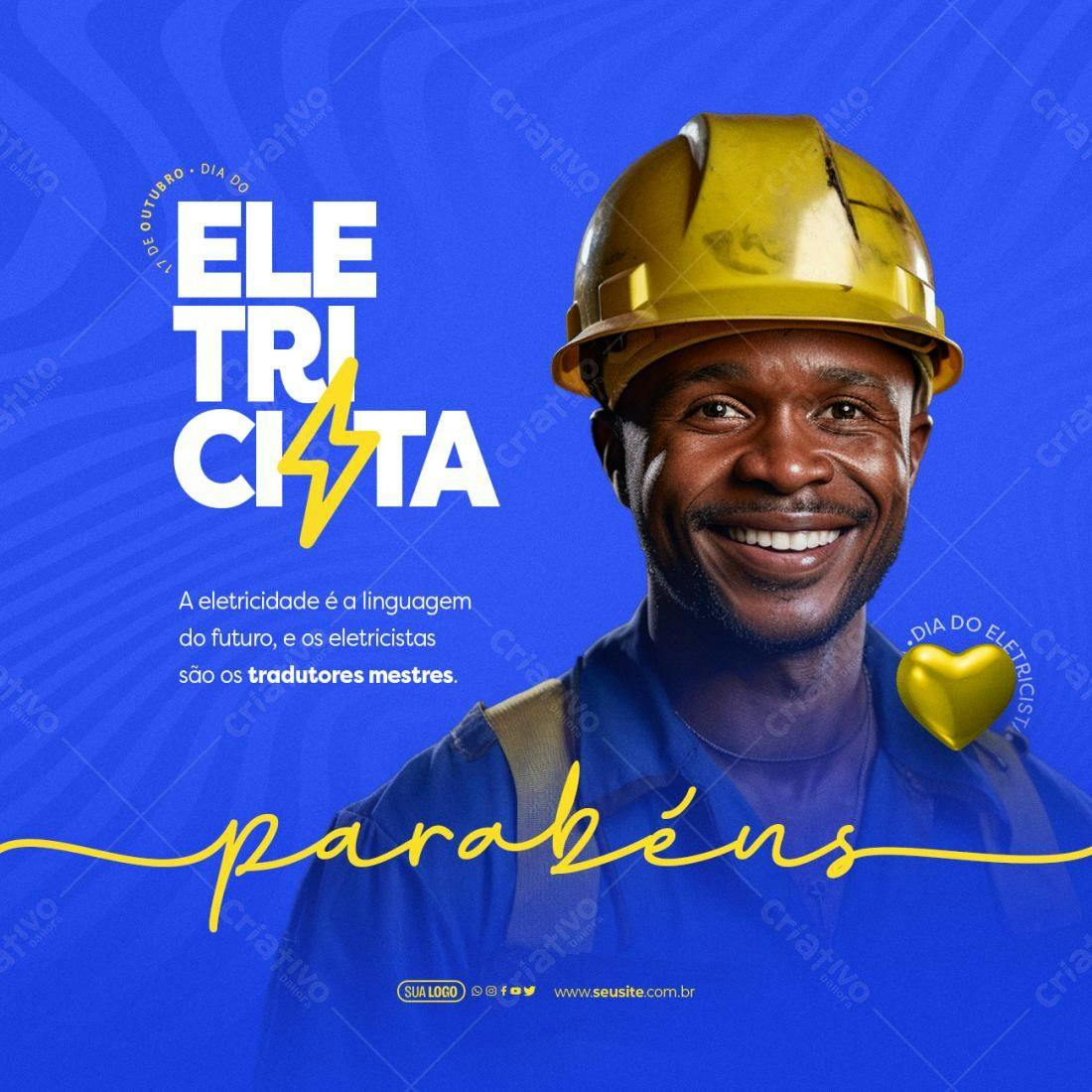 Post Dia do Eletricista PSD Editável