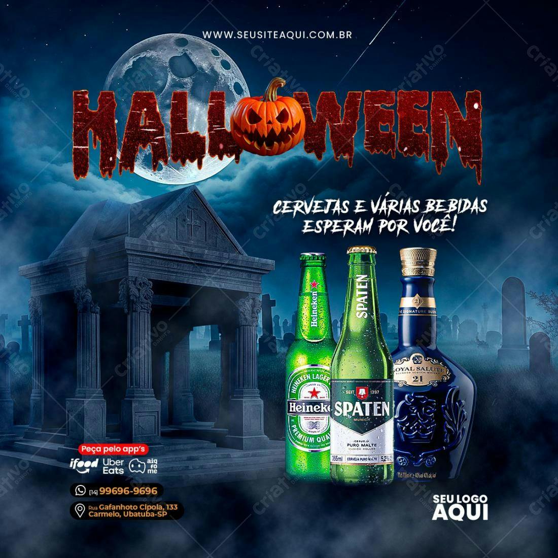 Flyer Halloween Festa Drink PSD Editável