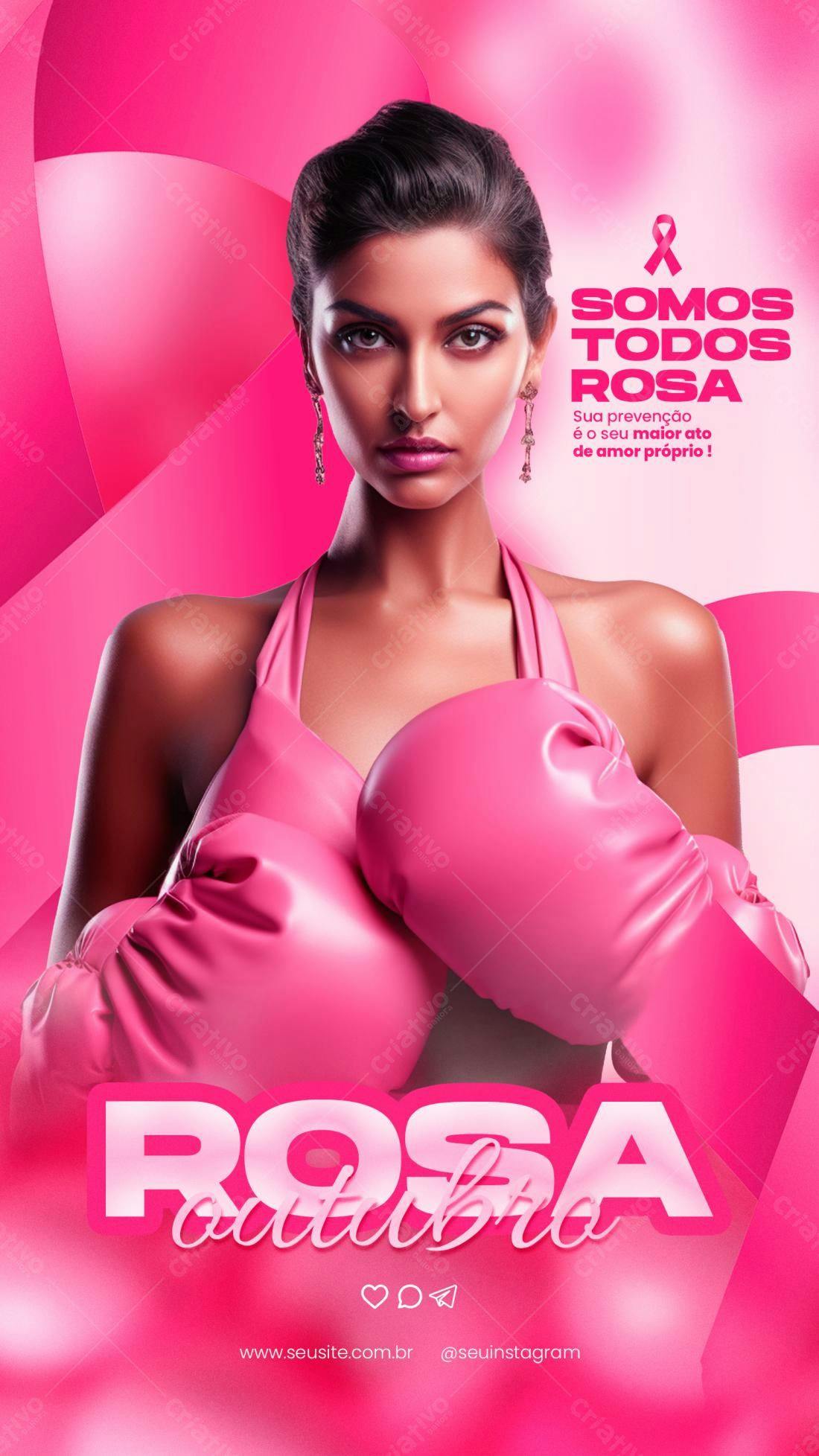 Flyer Outubro Rosa PSD Editável