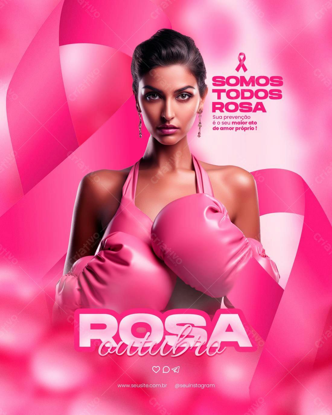 Flyer Outubro Rosa PSD Editável