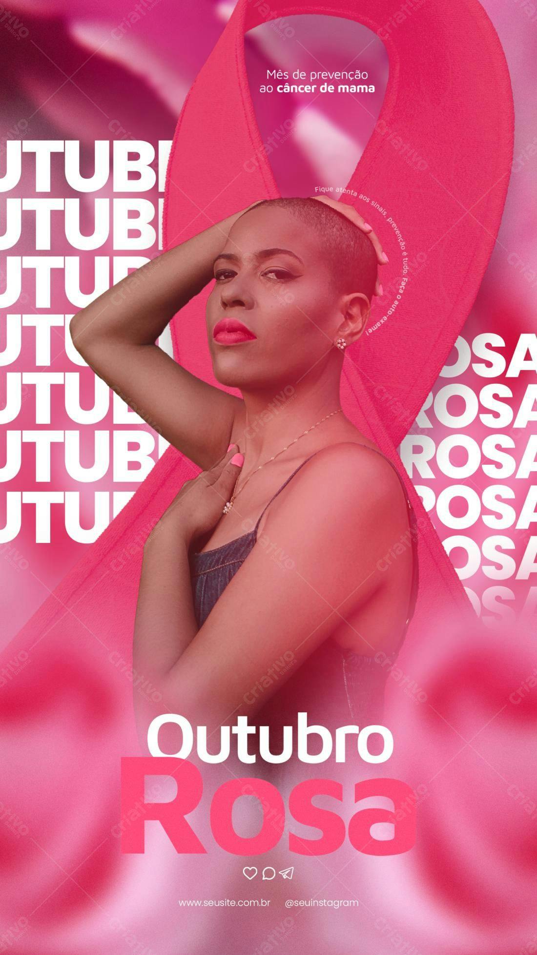 Flyer Outubro Rosa PSD Editável