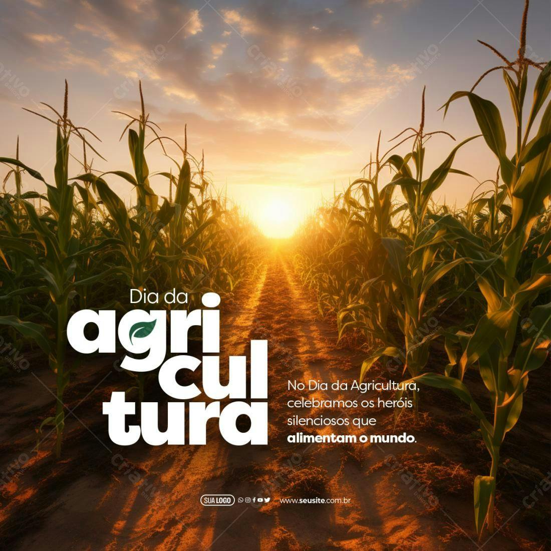 Post para Dia da Agricultura PSD Editável