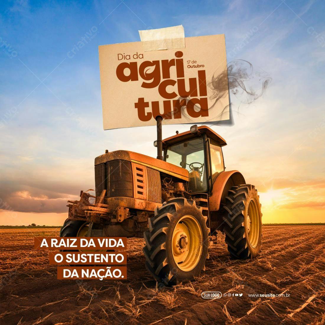Post para o Dia da Agricultura PSD Editável