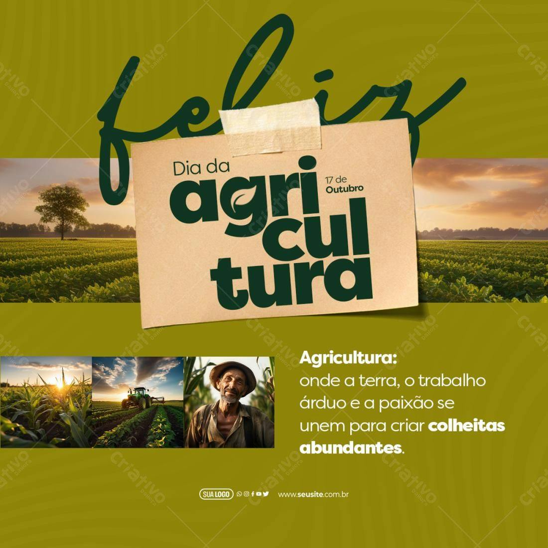 Flyer Dia do Agricultor PSD Editável