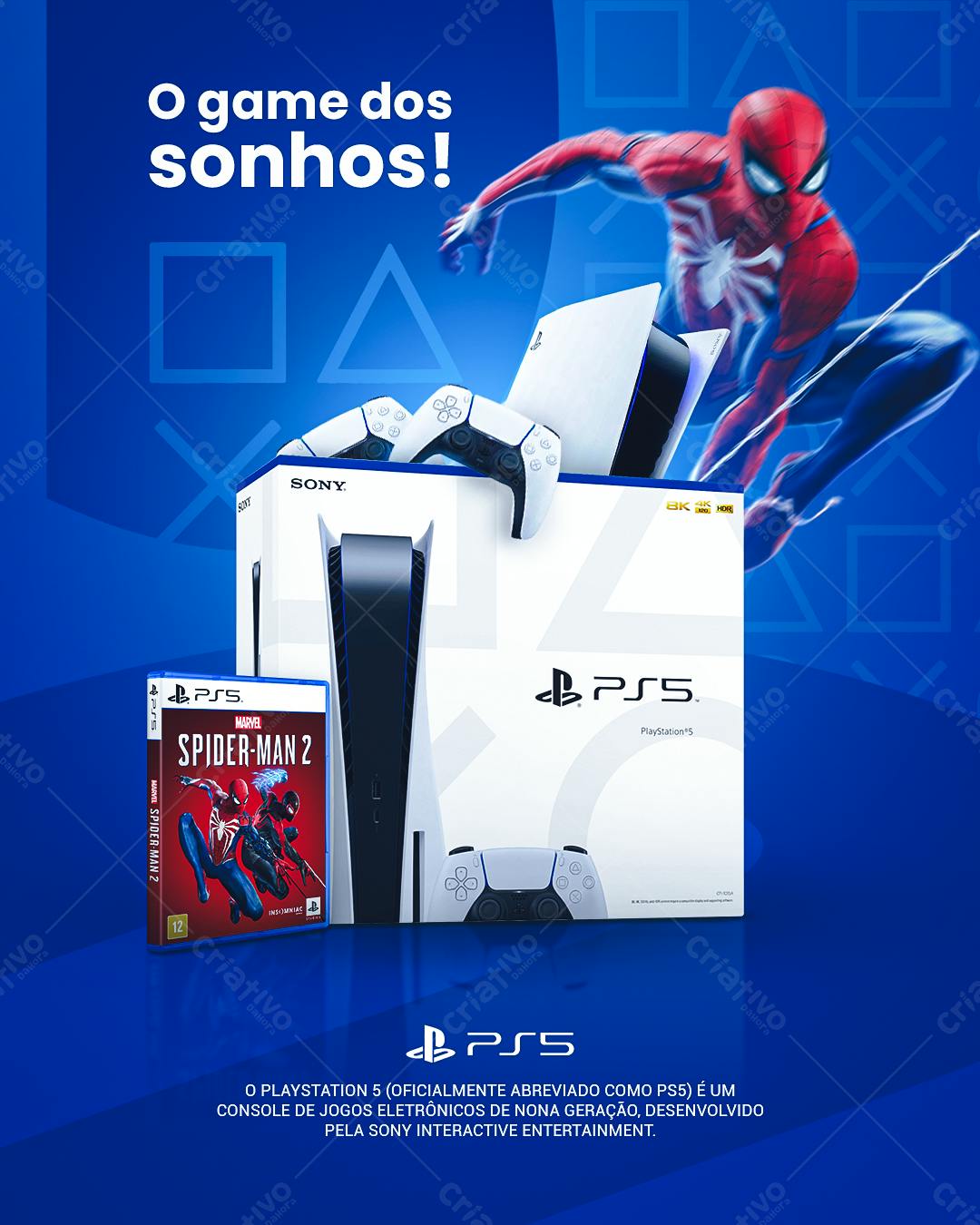 Flyer Playstation 5 Spider-Man 2 PSD Editável