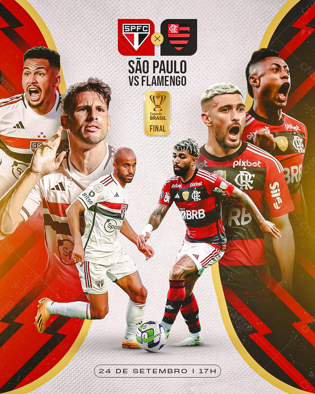 Flyer São Paulo x Flamengo PSD Editável