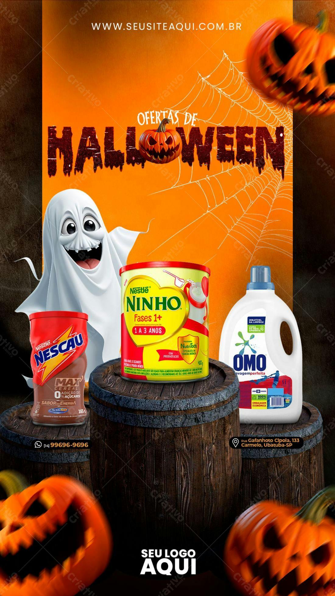 Flyer Halloween Ofertas de Produtos PSD Editável