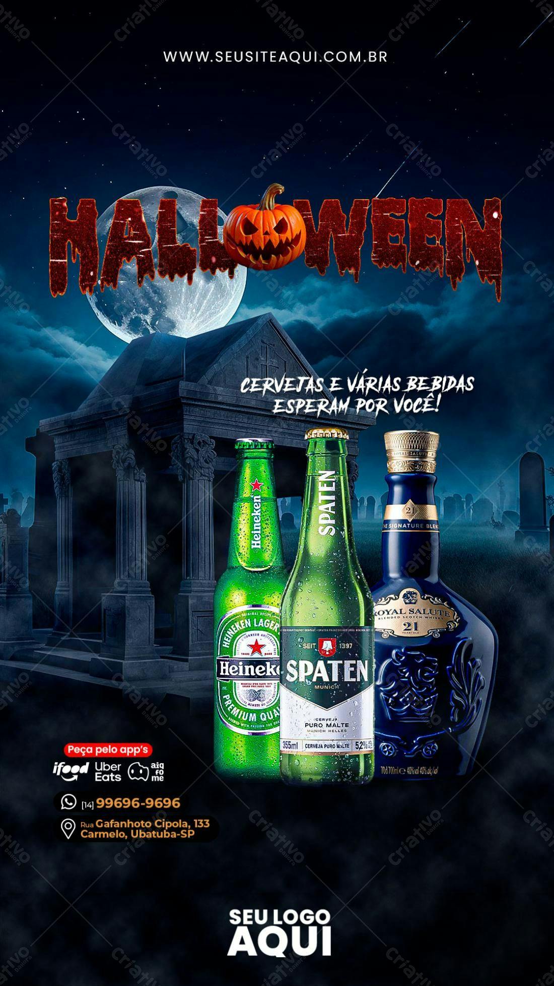 Flyer Halloween Festa Cerveja PSD Editável