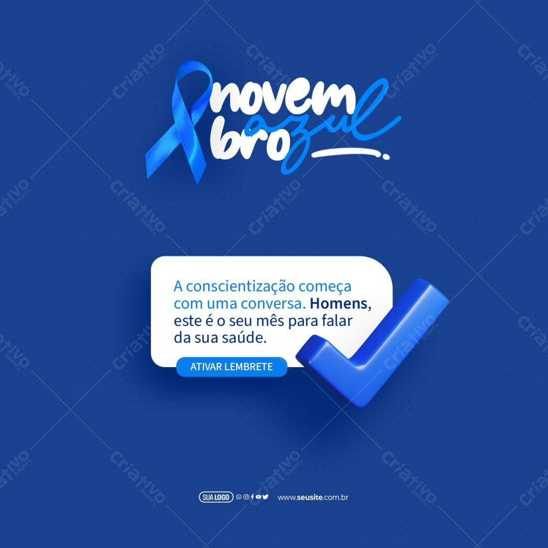 Post para Novembro Azul PSD Editável