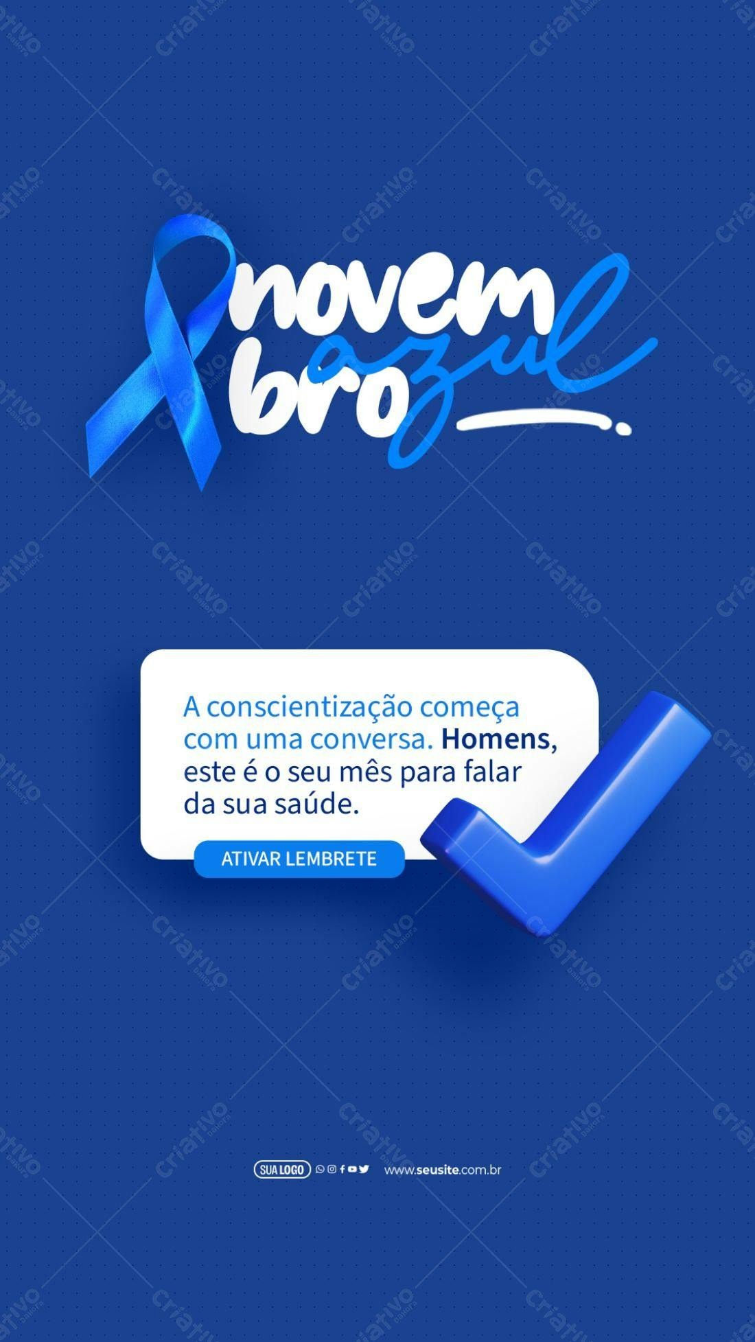 Flyer Novembro Azul PSD Editável