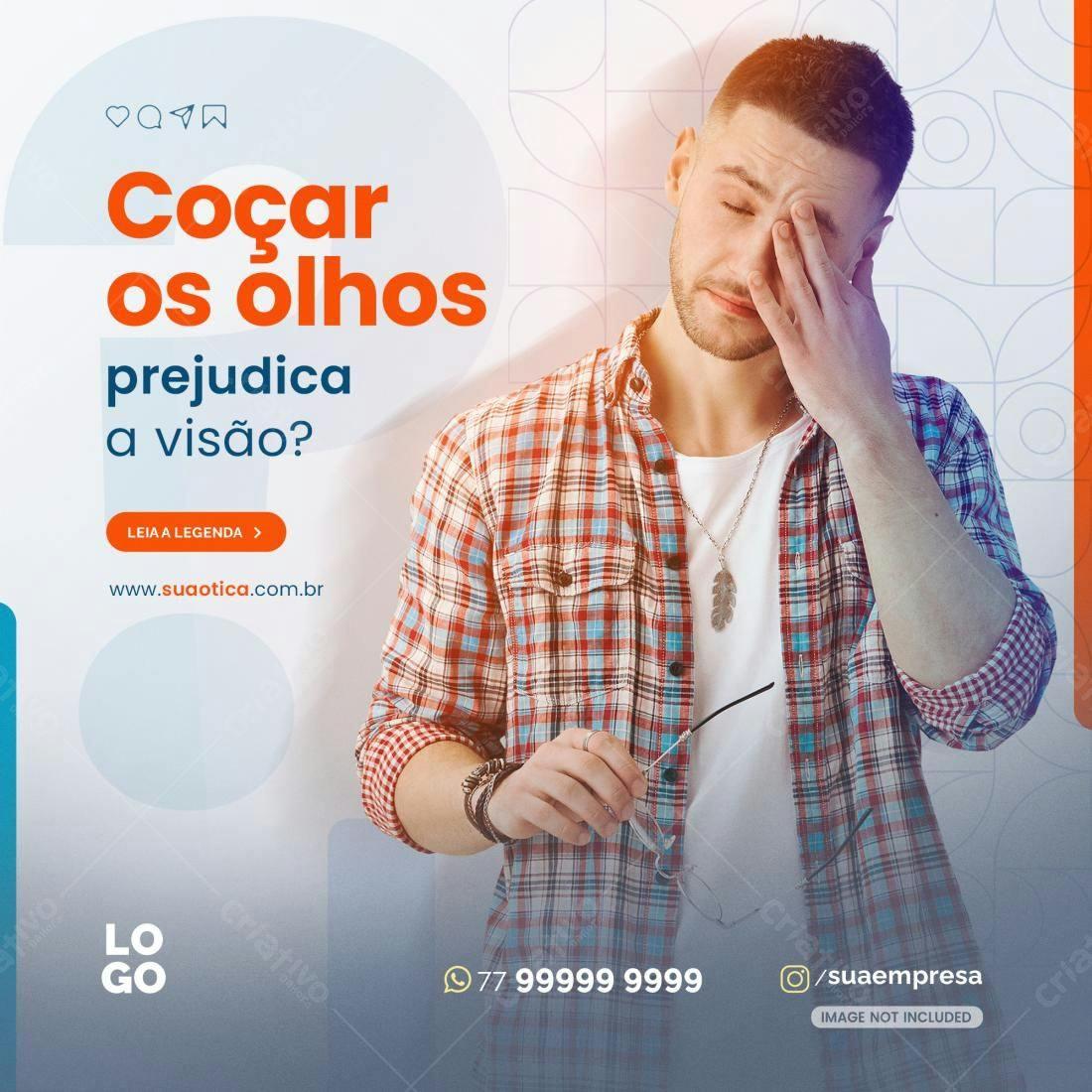 Post para Redes Sociais Saúde Ocular PSD Editável