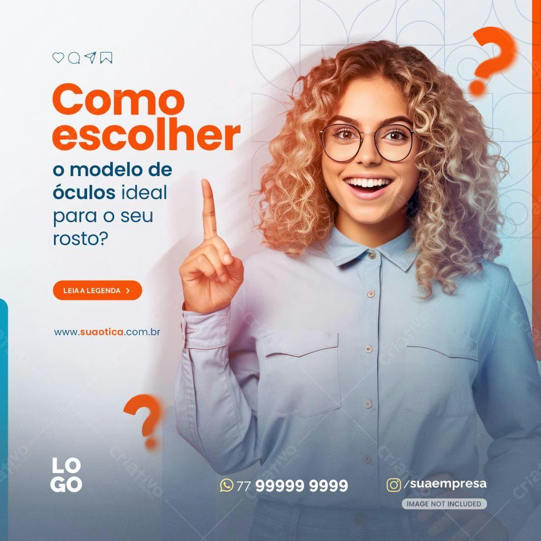 Post para Instagram Óculos PSD Editável