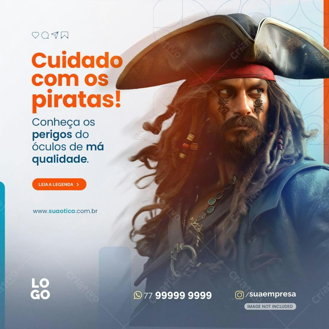Postagem de Mídia Social para Óticas PSD Editável