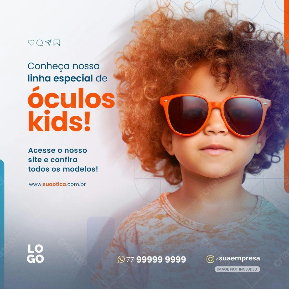 Post para Óculos Kids PSD Editável