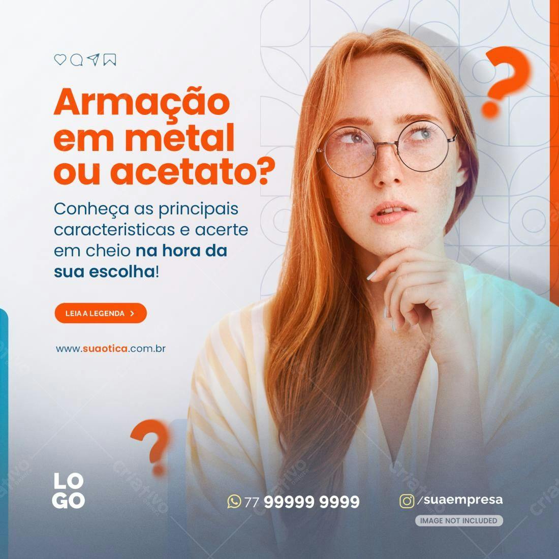 Post Instagram Ótica PSD Editável