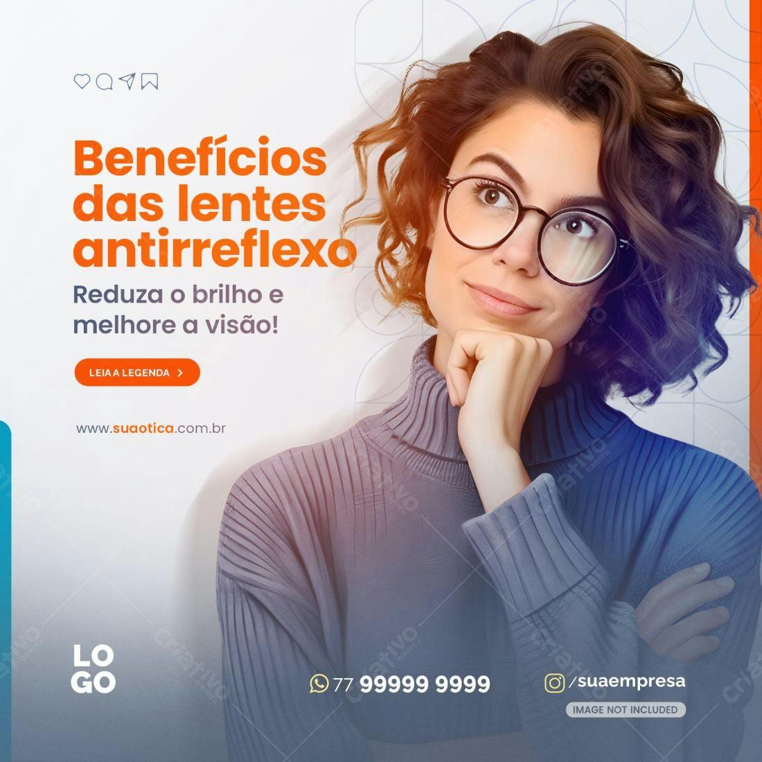 Post para Redes Sociais Ótica PSD Editável